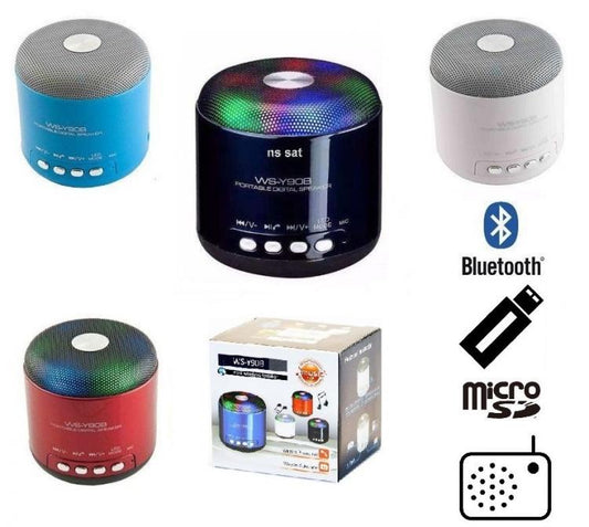 CASSA SPEAKER BLUETOOTH LED USB VIVAVOCE CELLULARE IPOD SMARTPHONE TABLET iPhone
