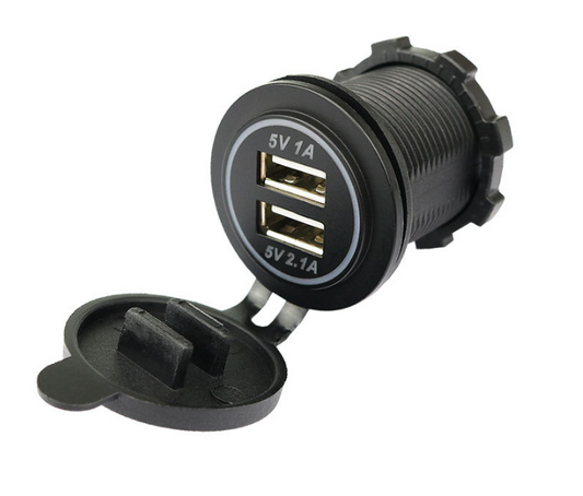 CARICABATTERIE ACCENDISIGARI UNIVERSALE CARICATORE AUTO 2 PORTE USB 12V/24V 36W