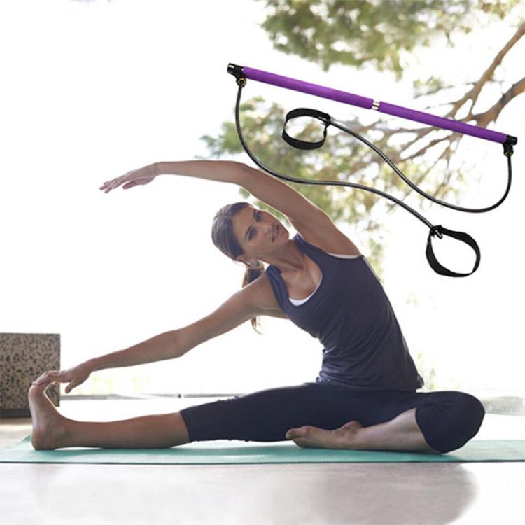 ATTREZZO ELASTICO LONG BARRA RESISTENZA CORDA ESERCIZI BRACCIA PILATES YOGA NERO