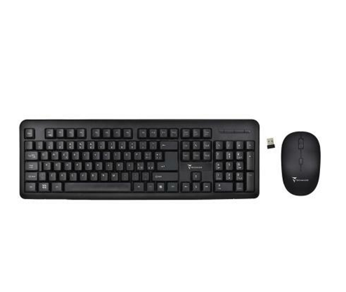Techmade Kit Tastiera + Mouse Wireless Pkf-518+Pmf-446 Black Pc Computer Nero