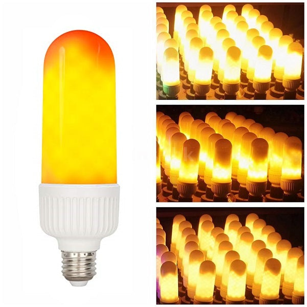 Lampada Led Effetto Fiamma Flame Lampadina E27 Emulazione Luce Fuoco Tremolante