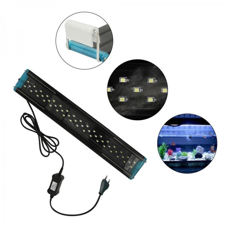 Plafoniera Led Luce Bianca Blu Lampada Per Acquario Barra Da 20 A 30Cm Slim -D53