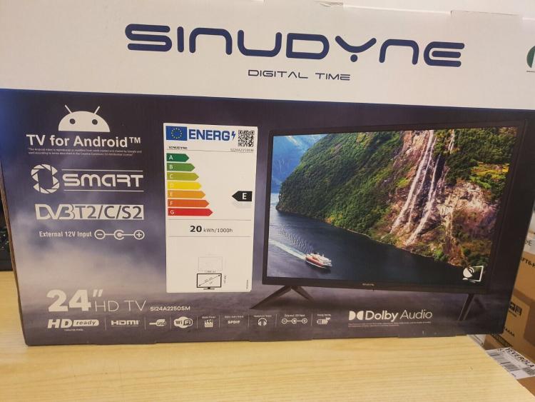 Sinudyne Smart Tv Led 24" Pollici 12V Hd Dvb-T2/S2 Hdmi Scart Hotel Camper Barca