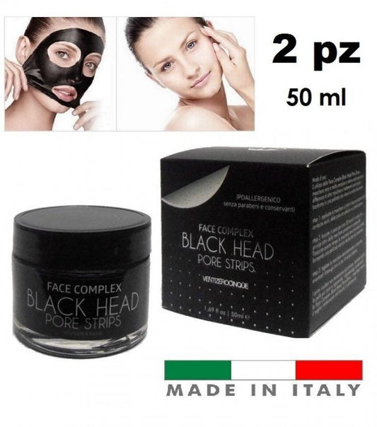 BLACK MASK 100ML 2 X 50ML HEAD MASCHERA BELLEZZA FACCIA VISO PULIZIA PUNTI NERI