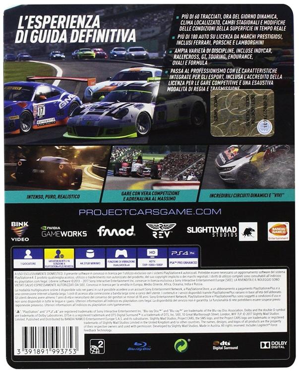 Project Cars 2 Limited Edition Steelbook Ps4 Gioco Italiano Playstation 4 Nuovo