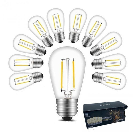 10pz LAMPADE E27 LED FILAMENTO LUCE CALDA GIALLA RETRO VINTAGE CATENARIA CATENA