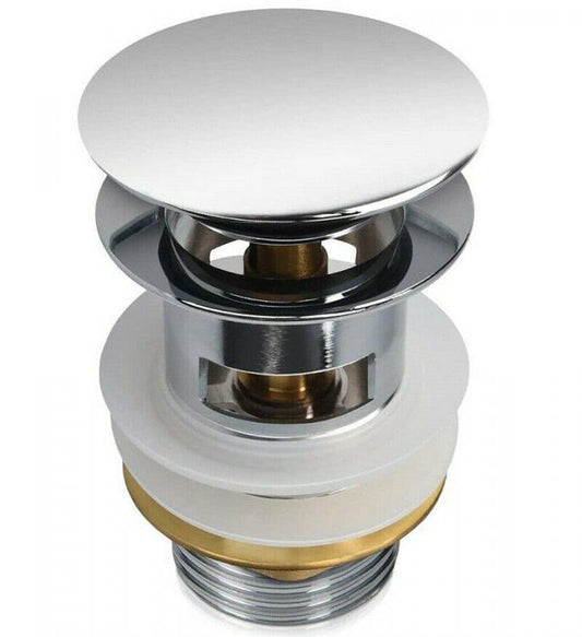 Piletta Di Scarico Clickclack 1/4 Lavandino Lavabo Bidet Tappo Pressione Argento