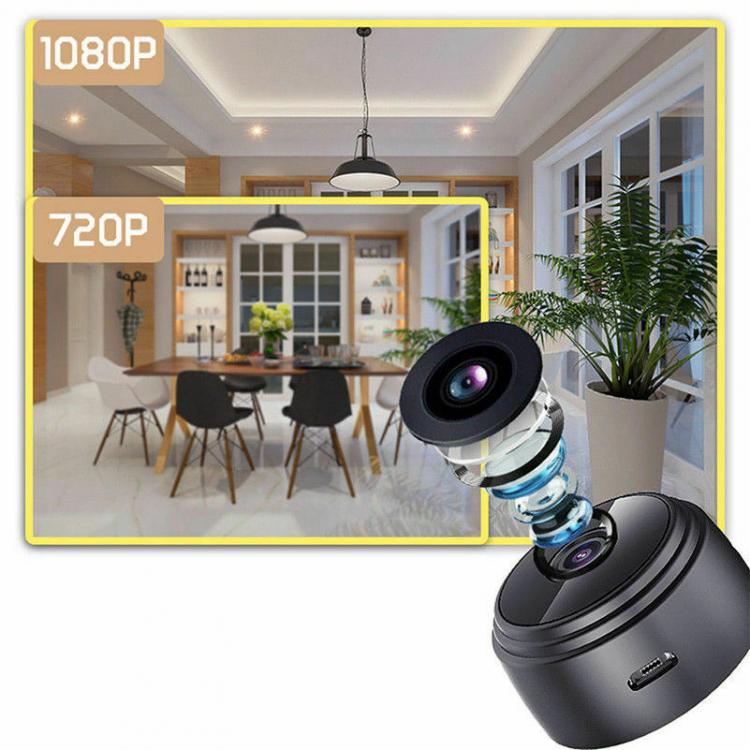 Mini Telecamera Spia Microcamera Ip Wifi Nascosta Infrarossi Calamita A Batteria