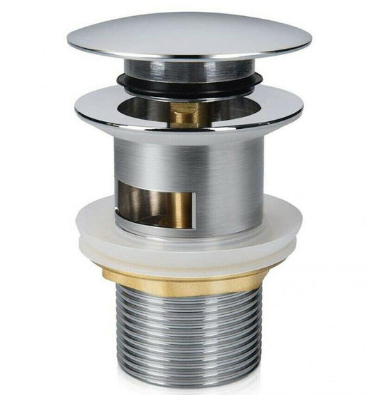 Piletta Di Scarico Clickclack 1/4 Lavandino Lavabo Bidet Tappo Pressione Argento