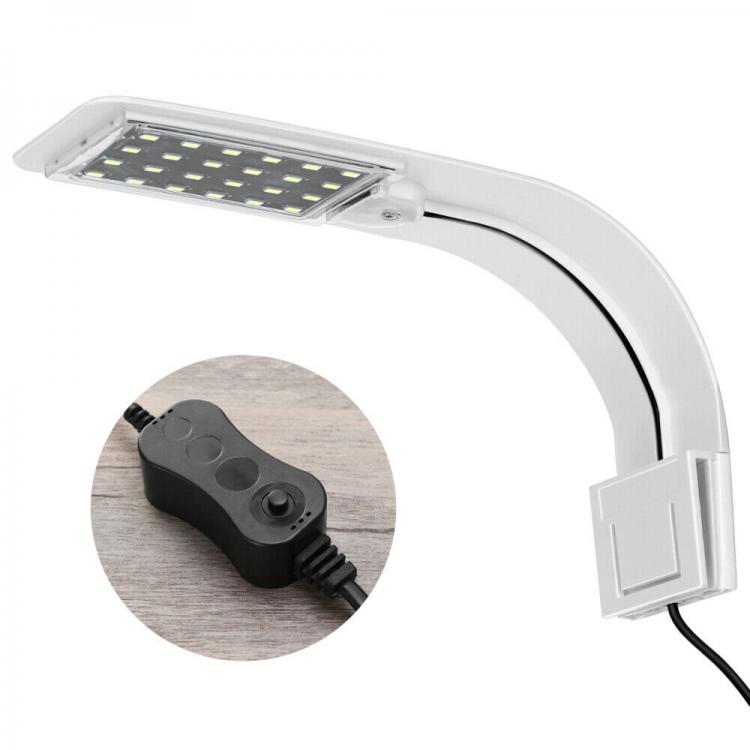 Plafoniera Luce Acquario Bianca/Blu 18 Led Esterna 7W Barra Tartarughiera Dee301