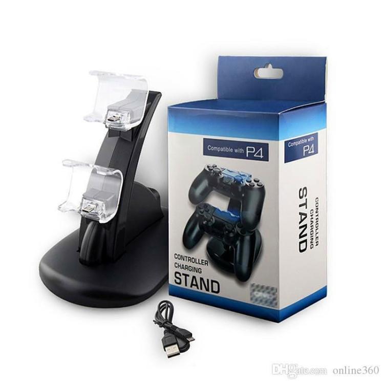 BASE DI RICARICA PER 2 CONTROLLER PLAYSTATION 4 CARICATORE DUALSHOCK V2 PS4 DOCK