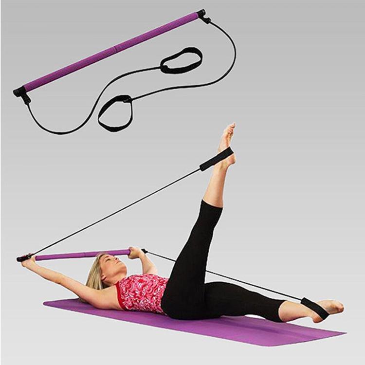 ATTREZZO ELASTICO LONG BARRA RESISTENZA CORDA ESERCIZI BRACCIA PILATES YOGA NERO