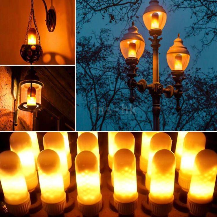 Lampada Led Effetto Fiamma Flame Lampadina E27 Emulazione Luce Fuoco Tremolante