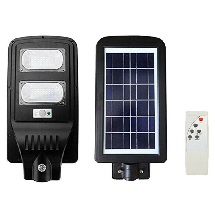 Lampione Stradale Faro Led 60W Pannello Solare Telecomando Sensore Crepuscolare