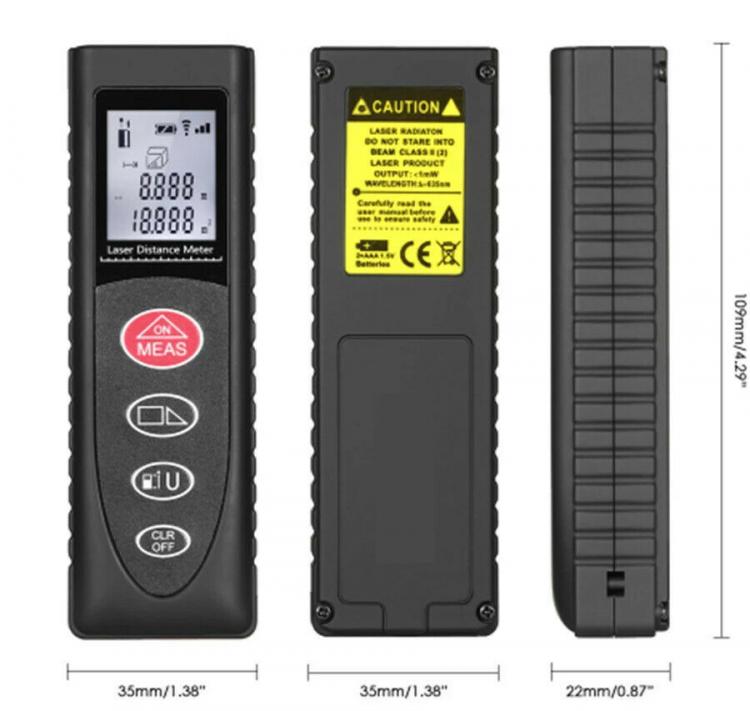 Metro Laser Max 80M Misuratore Distanza Digitale Professionale Con Display Lcd
