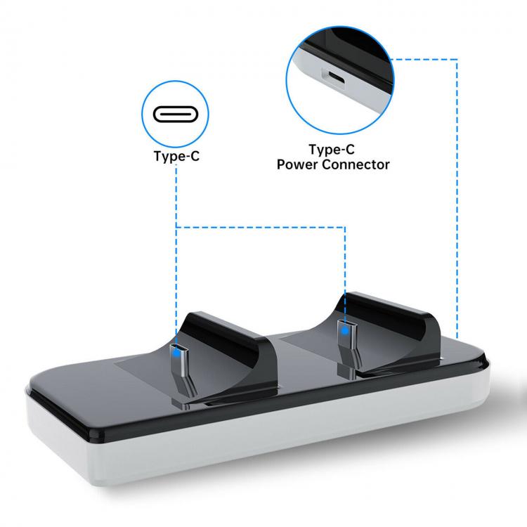 BASE DI RICARICA DOCKSTATION CAVO TYPE-C CARICA BATTERIE CONTROLLER JOYSTICK PS5