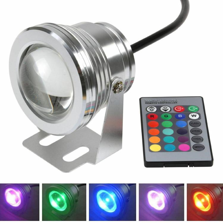 Faro Faretto Led Proiettore 10W Rgb Ip67 Da Immersione E Esterno Waterproof 12V