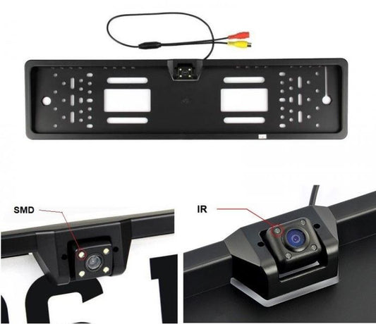 Kit Portatarga Con Telecamera Retromarcia Monitor 4.3" Retrocamera Auto Camper