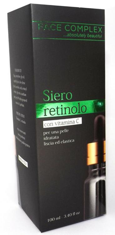 Siero Retinolo Con Vitamina C Per Pelle Idratata Liscia ed Elastica Viso E Collo