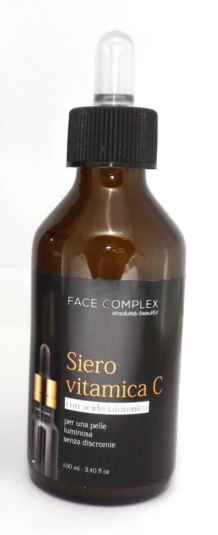 Siero Viso Vitamina C + Acido Ialuronico Pelle Luminosa Discromie Rughe Occhiaie