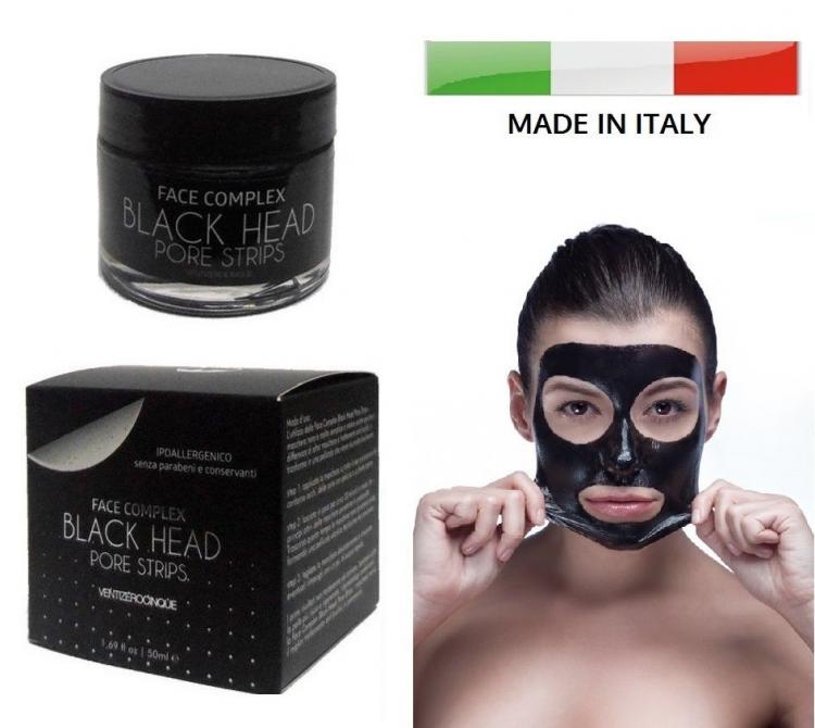BLACK MASK HEAD MASCHERA BELLEZZA VISO FACCIA PULIZIA PELLE RIMUOVE PUNTI NERI
