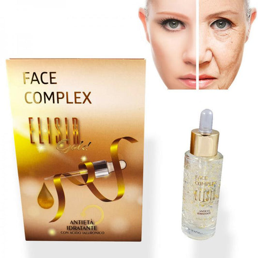 Siero Viso Face Complex Elisir Gold Antieta Idratante Con Acido Ialuronico Rughe