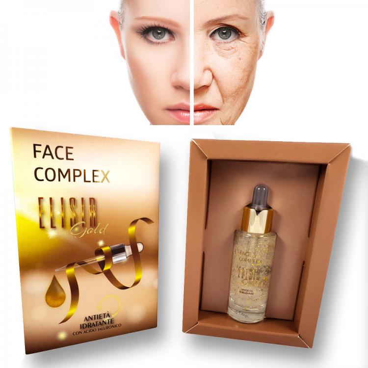 Siero Viso Face Complex Elisir Gold Antieta Idratante Con Acido Ialuronico Rughe