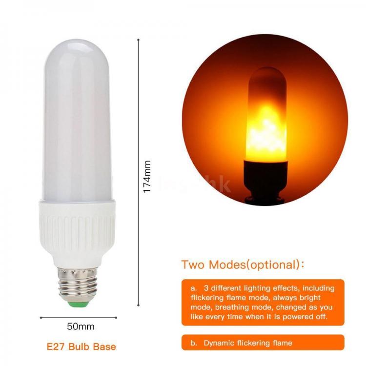Lampada Led Effetto Fiamma Flame Lampadina E27 Emulazione Luce Fuoco Tremolante