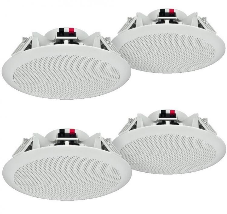 Kit 4 Pz Casse Da Incasso Audio Per Soffitto Filodiffusione Speaker Altoparlante