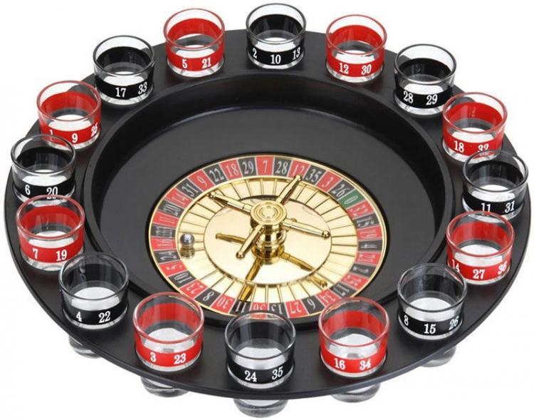 Roulette Alcolica Con 16 Bicchierini Shot Gioco Da Tavolo Drinking Festa Regalo