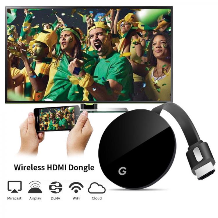 CHROMECAST GOOGL 2 WiFi HDMI MIRROR SCREEN DONGLE YOUTUBE MEDIA TV NERO HD