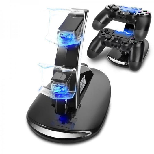 BASE DI RICARICA PER 2 CONTROLLER PLAYSTATION 4 CARICATORE DUALSHOCK V2 PS4 DOCK