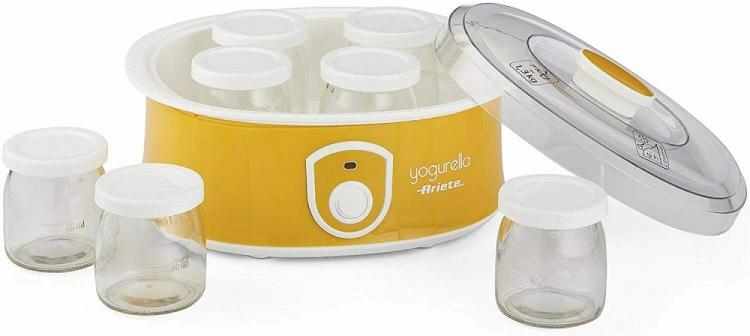 ARIETE YOGURTIERA 0617 YOGURELLA + 7 VASETTI PORTATILE VETRO 1.5LT 20W GIALLO