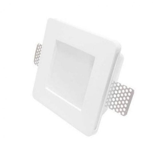 Porta Faretto In Gesso Attacco Lampada Gu10 Quadrato Led Controsoffitto Vetro