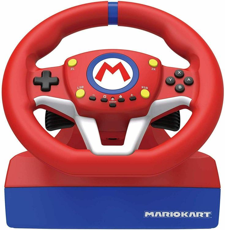 Volante Mario Kart Racing Wheel Pro + Pedaliera Hori Nintendo Switch Ufficiale