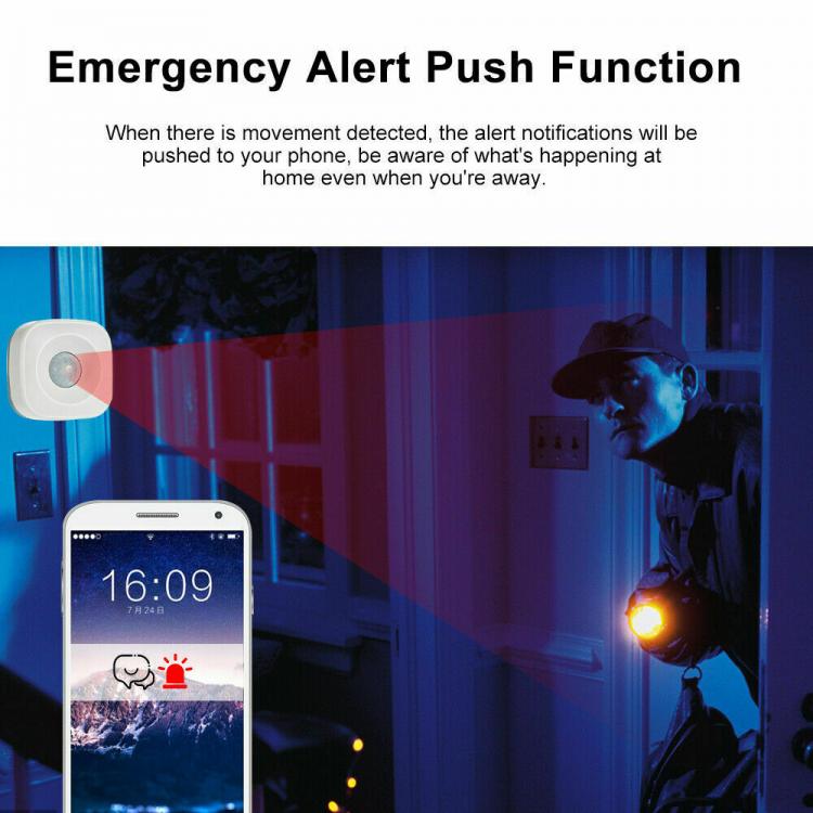 Sensore Pir Wifi Smart Motion Infrarosso Wireless Rilevatore Movimento Allarme