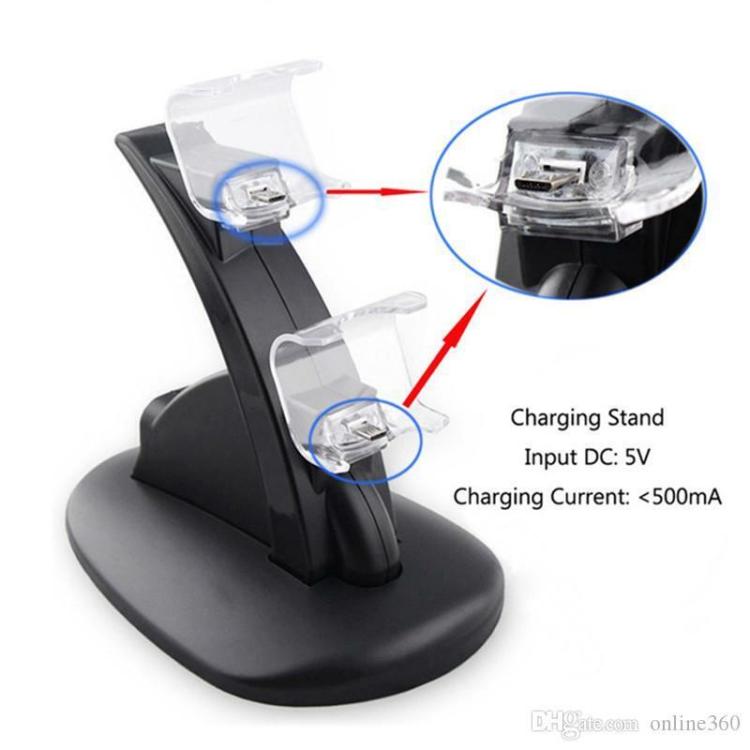 BASE DI RICARICA PER 2 CONTROLLER PLAYSTATION 4 CARICATORE DUALSHOCK V2 PS4 DOCK