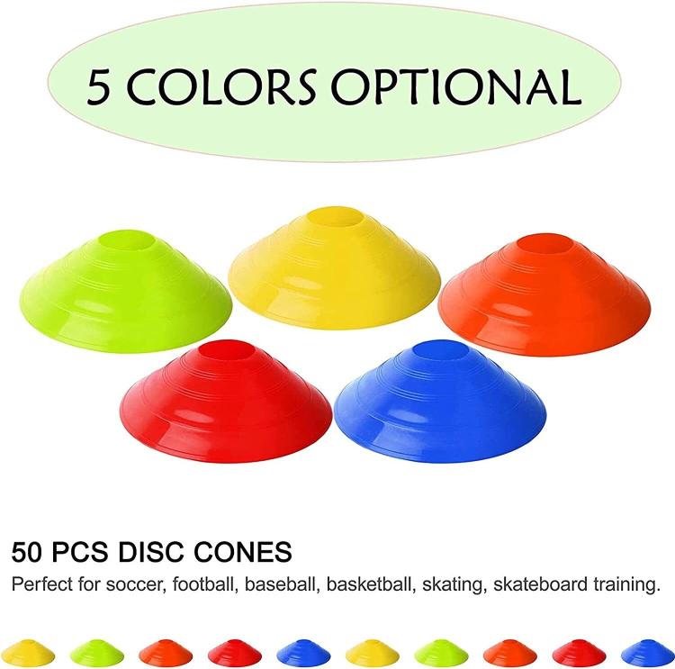 Set 50 Conetti Cinesini Dischi Coni Delimitatori Spazio Allenamento Calcio Sport