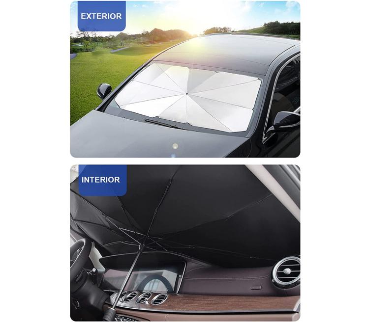 Parasole Per Auto Parabrezza Anteriore Ad Ombrello Portatile Pieghevole 140X78Cm