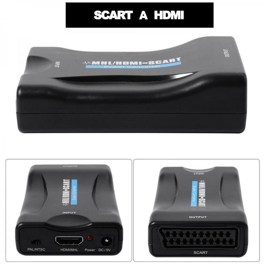Convertitore Adattatore PRESA SCART a HDMI 1080P per HDTV Wii XBox PS3 Sky DVD