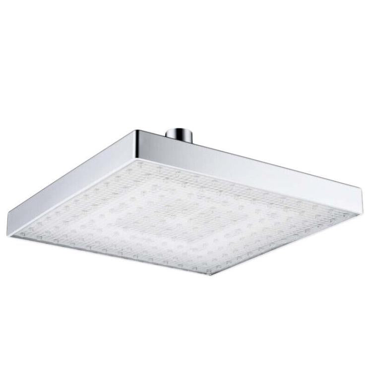 Soffione Doccia Con Led Multicolor Trasparente Cromoterapia Bagno |20Cm-Quadrato