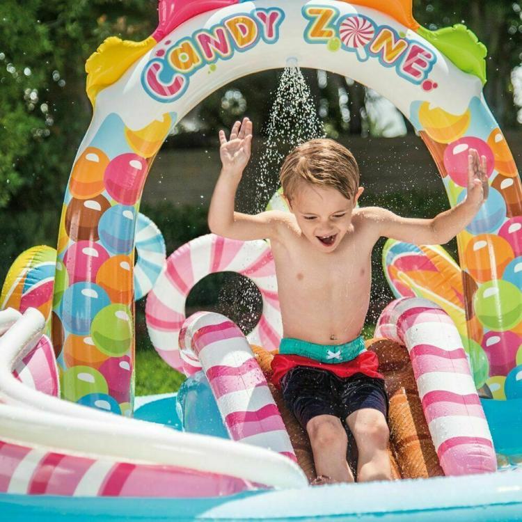 Piscina Scivolo Palline Gonfiabile Candy Playcenter Gioco Bambini Giardino Intex
