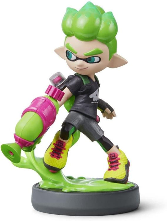 AMIIBO SPLATOON 2 INKLING BOY NINTENDO SWITCH STATUA LIMITED RAGAZZO VERDE NEON