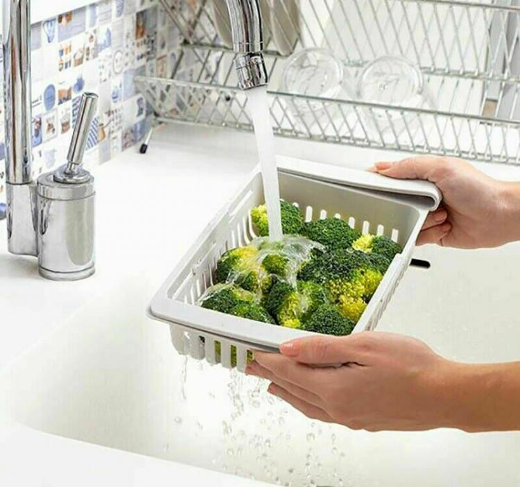 2PZ ORGANIZER FRIGO CASSETTO CONTENITORE SALVASPAZIO CESTELLO PER FRIGORIFERO