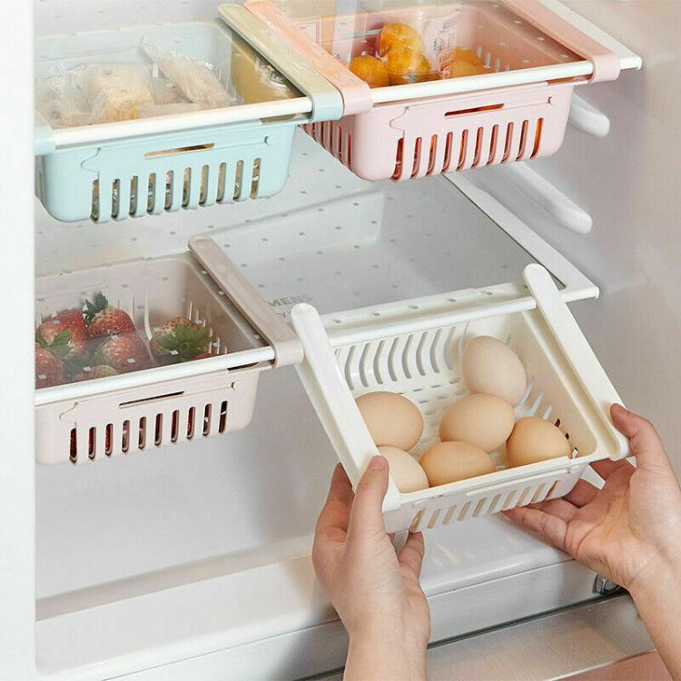 2PZ ORGANIZER FRIGO CASSETTO CONTENITORE SALVASPAZIO CESTELLO PER FRIGORIFERO