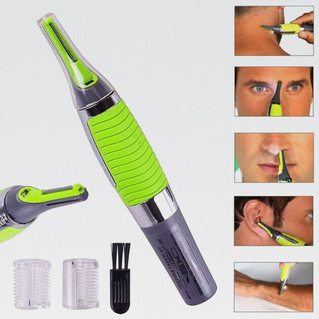 Mini Rasoio Microtouch Max Elettrico Luce Regola Barba Basette Naso Sopraciglia