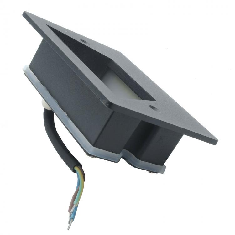 Faretto Segnapassi Ip65 Led 3W Incasso Scatola 503 Per Scale Giardino 4000K/Nero