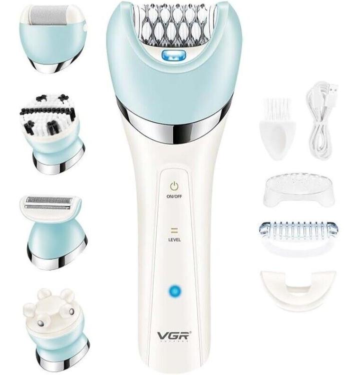 Vgr V-733 Epilatore Elettrico Professionale A Batteria 6In1 Display Impermeabile