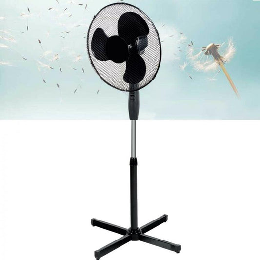 Ventilatore A Piantana Silenzio 45W Pala 40Cm 3 Velocita Altezza Regolabile Nero