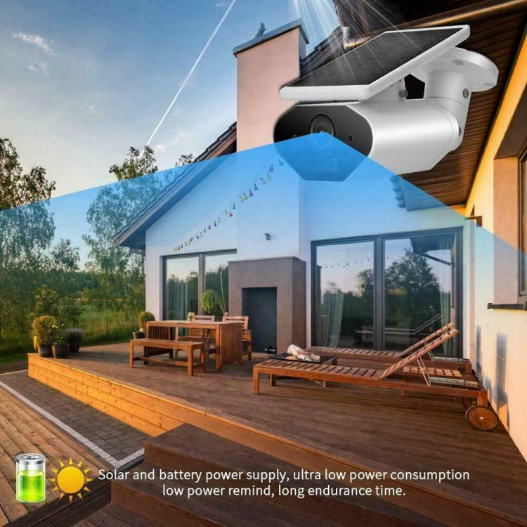 Telecamera Solare Ip Camera Wireless Wifi Pannello Esterno 1080P Sicurezza Audio